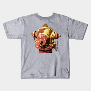 Red and Yellow Fire Hydrant Bonnet Kids T-Shirt